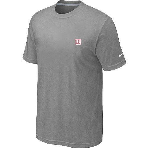 Nike New York Giants Chest Embroidered Logo T Shirt Grey